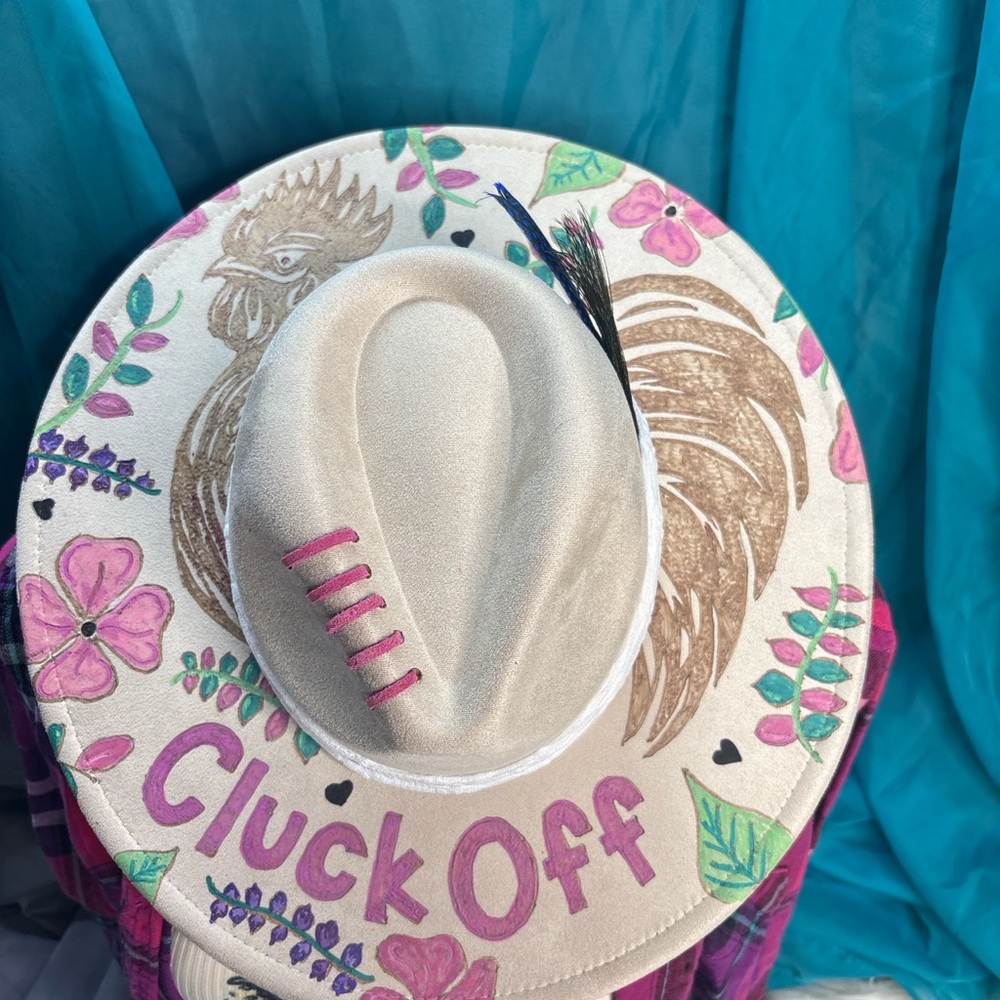“Cluck Off” Sassy Floral Rancher Hat